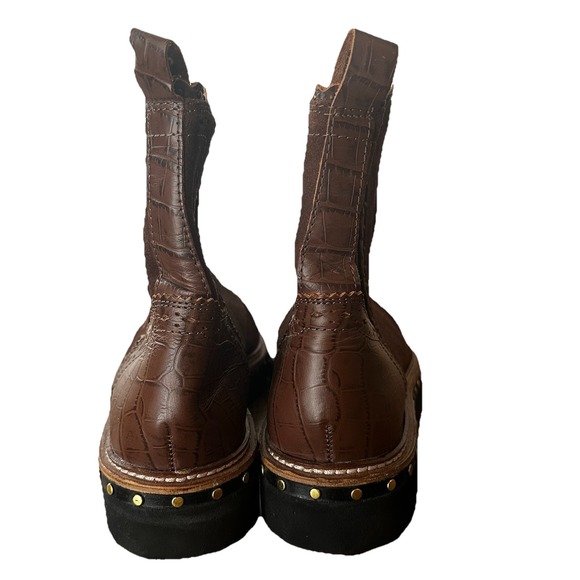 Free People‎ Atlas Chelsea Boots Brown Leather Upper Shoes Size EU 40 US 9.5 *R* - Picture 6 of 14